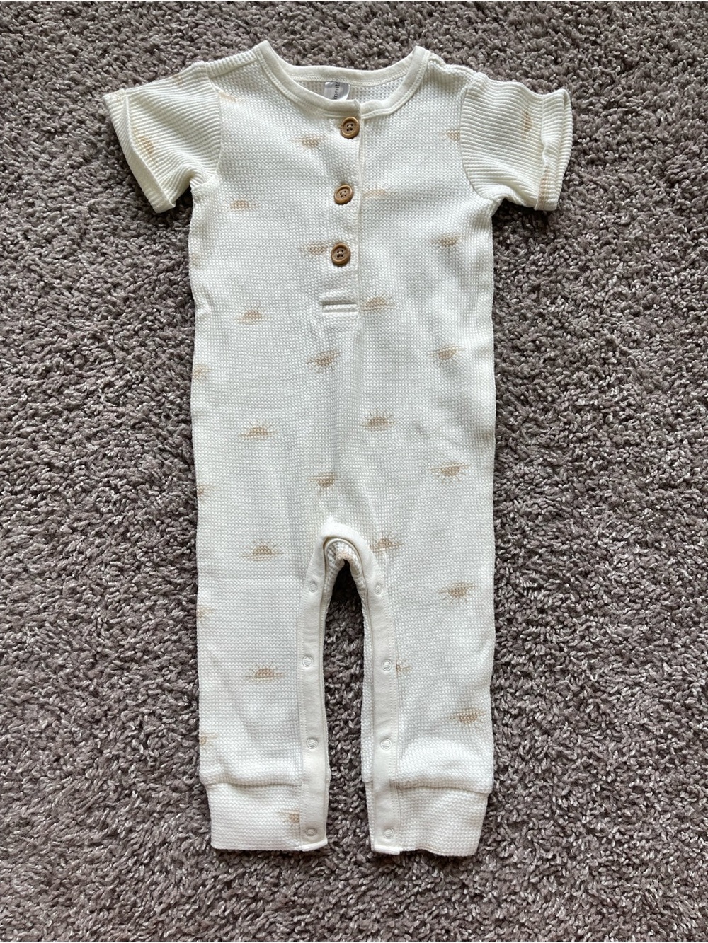 💥 Mix & Match - 5 for $25 💥 NWOT Cream Short-Sleeve Waffle Knit One-Piece